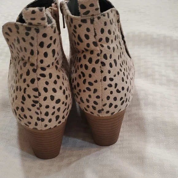 Jolimall Stylish Leopard Print Ankle Booties Sz 8 - Picture 3 of 12